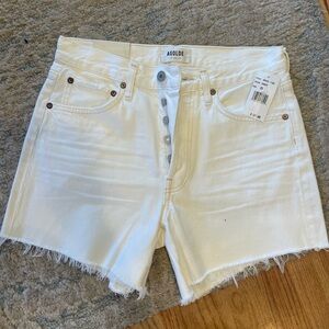 AGOLDE Women's White Denim Shorts